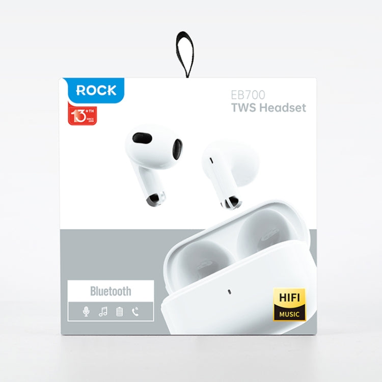 ROCK EB700 TWS Bluetooth 5.3 HIFI Music Earphones(White) - TWS Earphone by ROCK | Online Shopping South Africa | PMC Jewellery