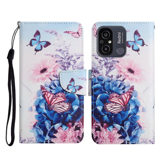 For Xiaomi Redmi 12C Colored Drawing Pattern Flip Leather Phone Case(Purple Butterfly) - Xiaomi Cases by PMC Jewellery | Online Shopping South Africa | PMC Jewellery