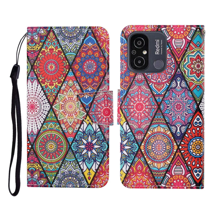 For Xiaomi Redmi 12C Colored Drawing Pattern Flip Leather Phone Case(Diamond Totem) - free shipping - PMC TechLife - Order now!