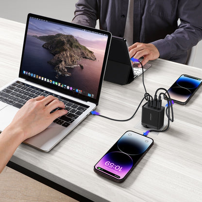 JOYROOM TCG02 Gallium Nitride 67W Dual USB+Dual USB-C/Type-C Multi-Port Charger Set, Specification:EU Plug(Black) - USB Charger by JOYROOM | Online Shopping South Africa | PMC Jewellery | Buy Now Pay Later Mobicred