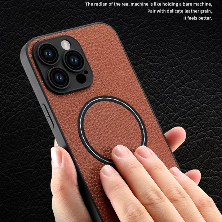 For iPhone 13 Pro Max Skin Feel Litchi Texture MagSafe Magnetic Phone Case(Black) - free shipping - PMC TechLife - Order now!