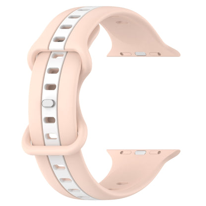 Nail Buckle Two-color Watch Band For Apple Watch Series 8&7 41mm / SE 2&6&SE&5&4 40mm / 3&2&1 38mm(Pink White) - Smart Wear by PMC Jewellery | Online Shopping South Africa | PMC Jewellery