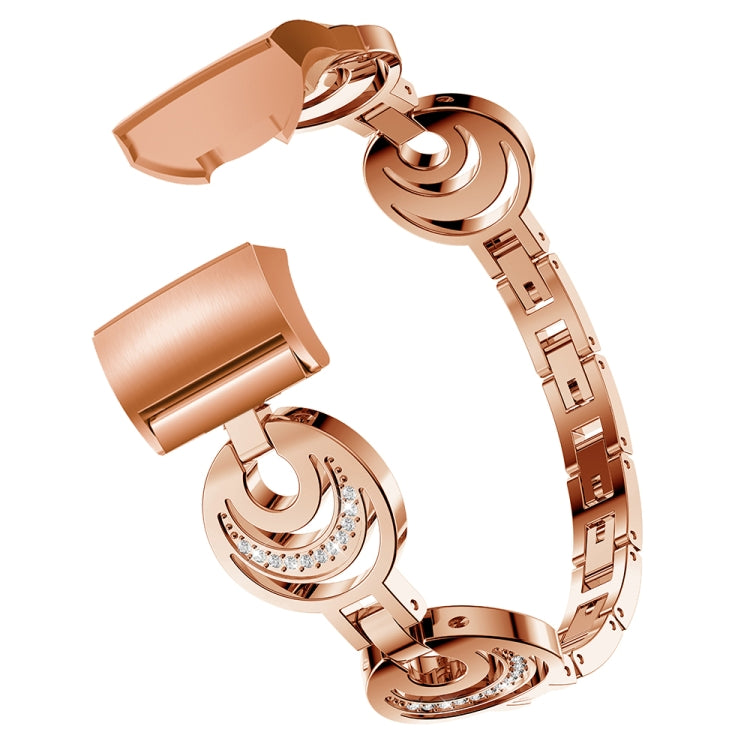 For Fitbit Charge 3 / 4 Sun Moon Star Diamond Metal Watch Band(Rose Gold) -  by PMC TechLife | Online Shopping South Africa | PMC TechLife