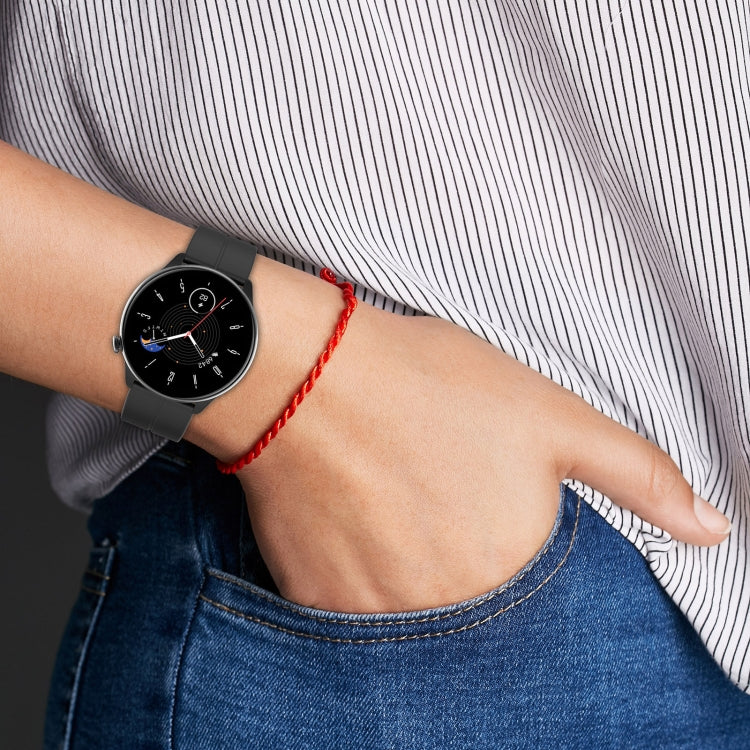 For Amazfit GTR Mini Magnetic Fold Clasp Black Buckle Silicone Watch Band(Yellow) -  by PMC TechLife | Online Shopping South Africa | PMC TechLife