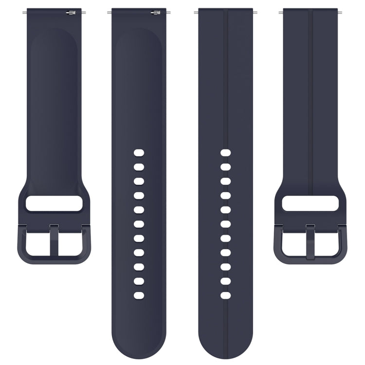 For Amazfit GTR Mini 20mm Flat Head Groove Reverse Buckle Silicone Watch Band(Navy Blue) -  by PMC TechLife | Online Shopping South Africa | PMC TechLife