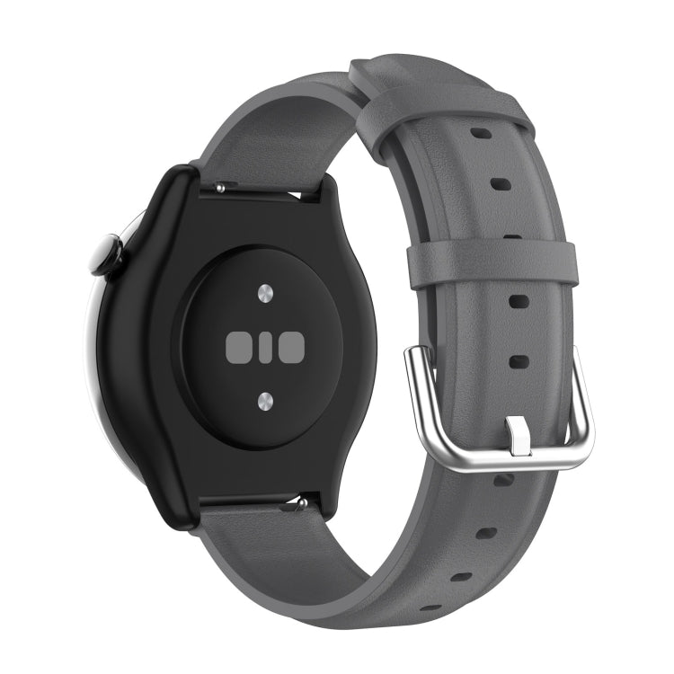 For Amazfit GTR Mini Round Tail Genuine Leather Watch Band(Gray) -  by PMC TechLife | Online Shopping South Africa | PMC TechLife