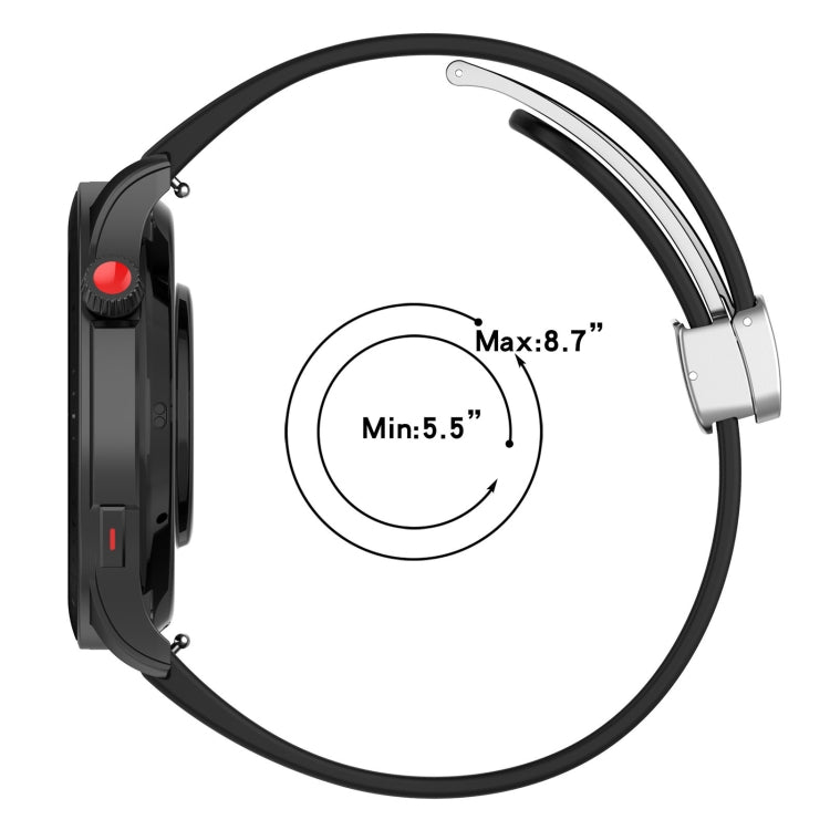 For Amazfit GTR 4 Magnetic Fold Clasp Silver Buckle Silicone Watch Band(White) -  by PMC TechLife | Online Shopping South Africa | PMC TechLife