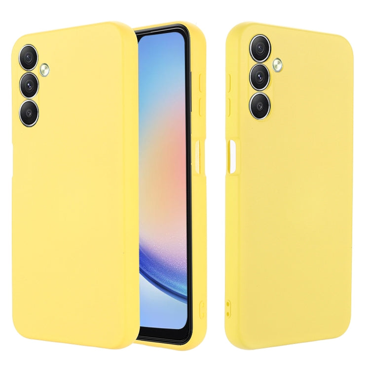 For Samsung Galaxy M14 5G Pure Color Liquid Silicone Shockproof Phone Case(Yellow) - free shipping - PMC TechLife - Order now!