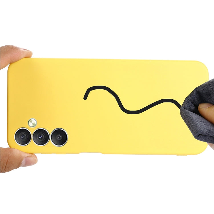 For Samsung Galaxy M14 5G Pure Color Liquid Silicone Shockproof Phone Case(Yellow) - free shipping - PMC TechLife - Order now!