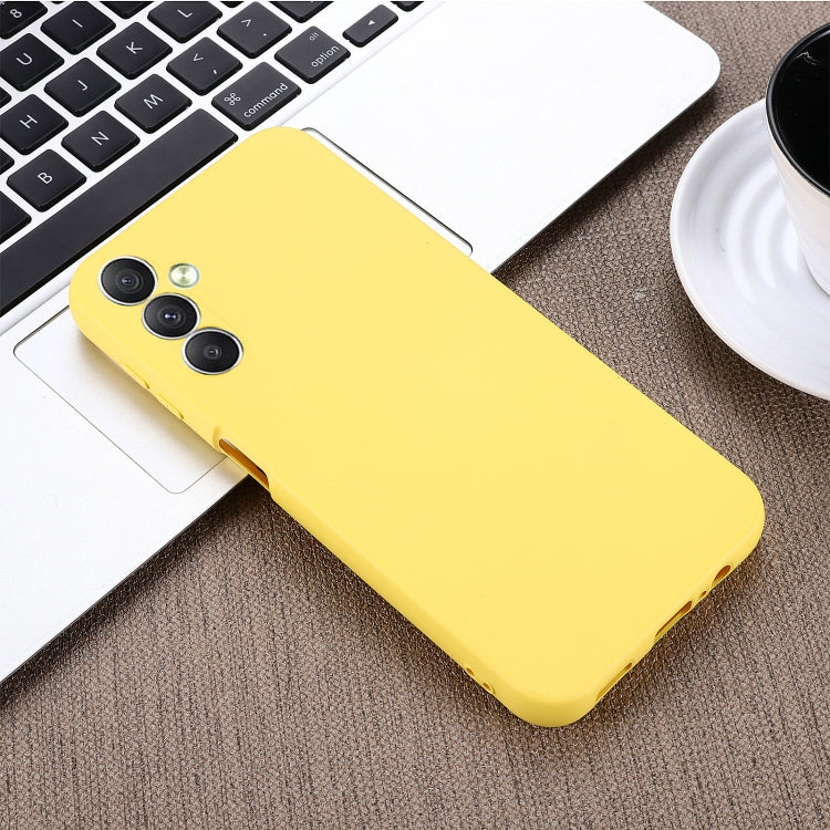 For Samsung Galaxy M14 5G Pure Color Liquid Silicone Shockproof Phone Case(Yellow) - free shipping - PMC TechLife - Order now!