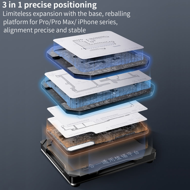 Base Qianli Mega-idea Multi-functional Middle Frame Positioning BGA Reballing Platform - free shipping - PMC TechLife - Order now!