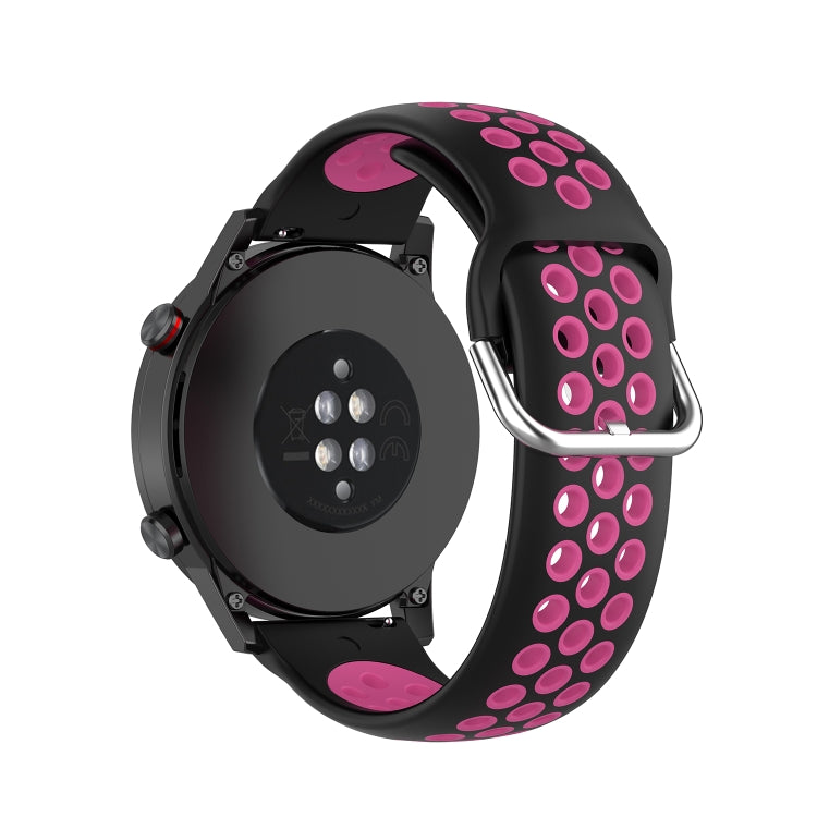 For Honor Watch GS 3i 22mm Sports Two-tone Silicone Watch Band(Black+Rose Red) -  by PMC Jewellery | Online Shopping South Africa | PMC Jewellery