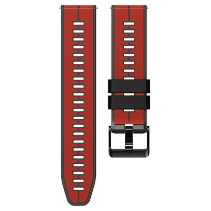 20mm Universal Vertical Line Two-Color Silicone Watch Band(Red+Black) - Smart Wear by PMC Jewellery | Online Shopping South Africa | PMC Jewellery