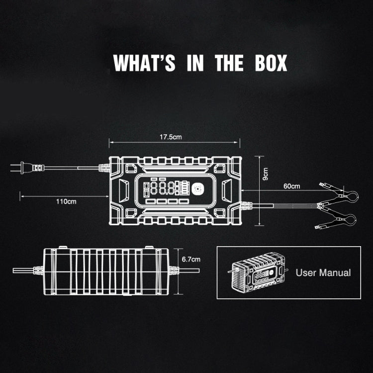 FOXSUR 12V / 24V / 10A Car / Motorcycle Battery Smart Repair Lead-acid Battery Charger, Plug Type:US Plug - Battery Charger by FOXSUR | Online Shopping South Africa | PMC Jewellery | Buy Now Pay Later Mobicred
