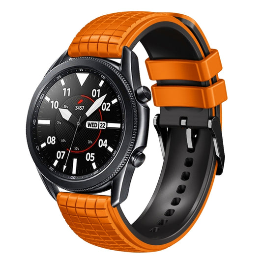 20mm Universal Mesh Two-Tone Silicone Watch Band(Orange Black) - Smart Wear by PMC Jewellery | Online Shopping South Africa | PMC Jewellery
