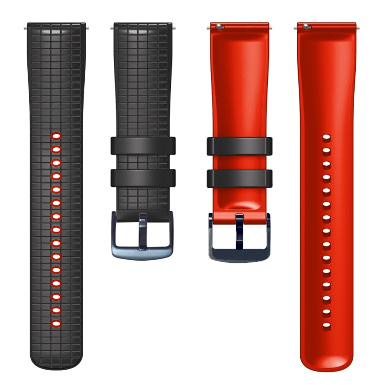 20mm Universal Mesh Two-Tone Silicone Watch Band(Black Red) - Smart Wear by PMC Jewellery | Online Shopping South Africa | PMC Jewellery