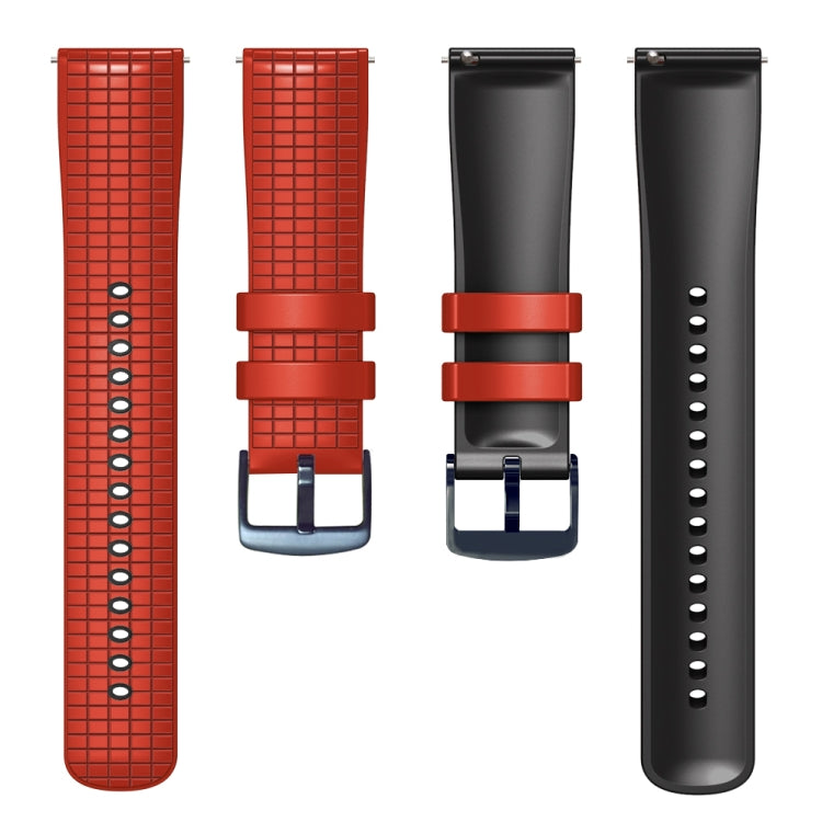 20mm Universal Mesh Two-Tone Silicone Watch Band(Red Black) - Smart Wear by PMC TechLife | Online Shopping South Africa | PMC TechLife