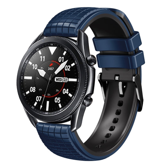 20mm Universal Mesh Two-Tone Silicone Watch Band(Dark Blue Black) - Smart Wear by PMC Jewellery | Online Shopping South Africa | PMC Jewellery