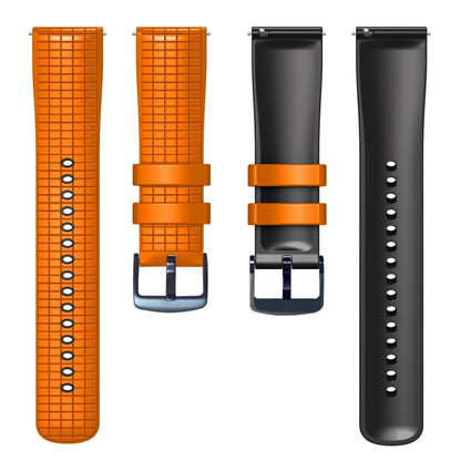 22mm Universal Mesh Two-Tone Silicone Watch Band(Orange Black) - Smart Wear by PMC Jewellery | Online Shopping South Africa | PMC Jewellery