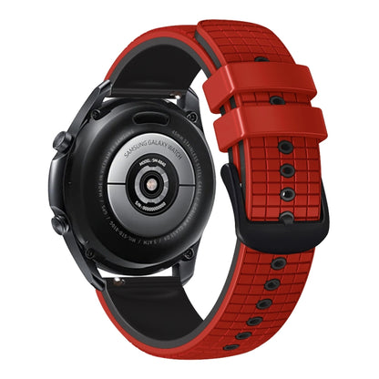 22mm Universal Mesh Two-Tone Silicone Watch Band(Red Black) - Smart Wear by PMC Jewellery | Online Shopping South Africa | PMC Jewellery