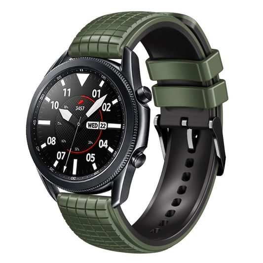22mm Universal Mesh Two-Tone Silicone Watch Band(Army Green Black) - Smart Wear by PMC Jewellery | Online Shopping South Africa | PMC Jewellery