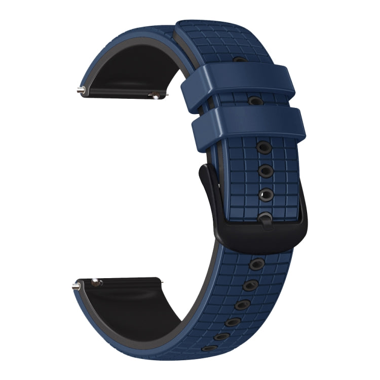 22mm Universal Mesh Two-Tone Silicone Watch Band(Dark Blue Black) - Smart Wear by PMC Jewellery | Online Shopping South Africa | PMC Jewellery