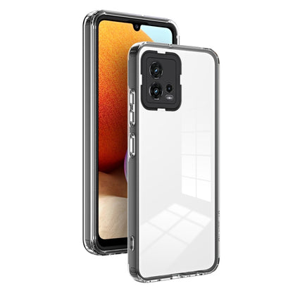 For Motorola Moto G72 5G 3 in 1 Clear TPU Color PC Frame Phone Case(Black) - Motorola Cases by PMC Jewellery | Online Shopping South Africa | PMC Jewellery