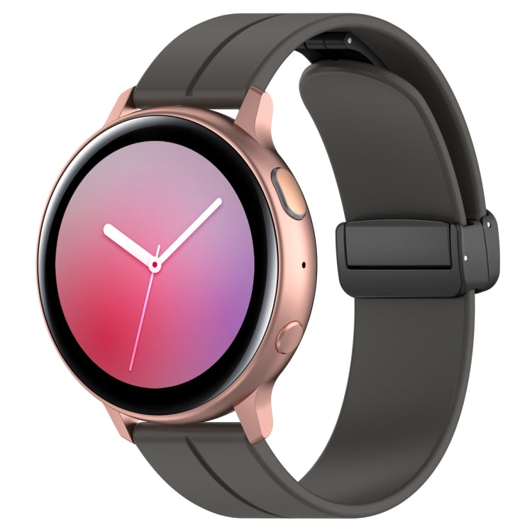 22mm Universal Flat Head Groove Folding Black Buckle Silicone Watch Band(Space Grey) - Smart Wear by PMC TechLife | Online Shopping South Africa | PMC TechLife