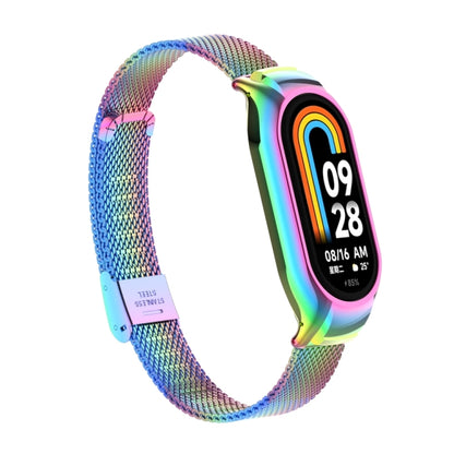 For Xiaomi Mi Band 8 Integrated Metal Case + Steel Mesh Buckle Watch Band(Colorful) - Smart Wear by PMC Jewellery | Online Shopping South Africa | PMC Jewellery