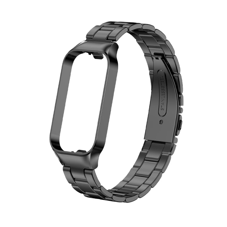 For Redmi Band 2 Three-bead Metal Watch Band(Black) - Smart Wear by PMC Jewellery | Online Shopping South Africa | PMC Jewellery