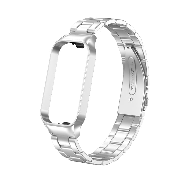 For Redmi Band 2 Three-bead Metal Watch Band(Silver) - Smart Wear by PMC Jewellery | Online Shopping South Africa | PMC Jewellery