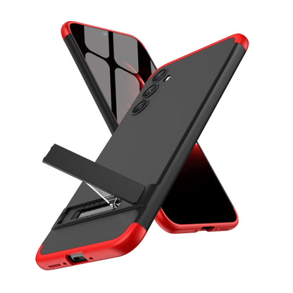 For Samsung Galaxy A34 5G GKK Three Stage Splicing Full Coverage PC Phone Case with Stand(Black Red) - Galaxy Phone Cases by GKK | Online Shopping South Africa | PMC Jewellery