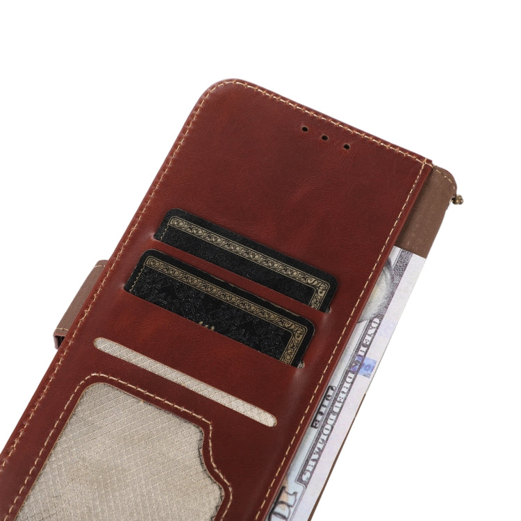 For Xiaomi Redmi Note 12 Turbo 5G Crazy Horse Top Layer Cowhide Leather Phone Case(Brown) - Xiaomi Cases by PMC TechLife | Online Shopping South Africa | PMC TechLife