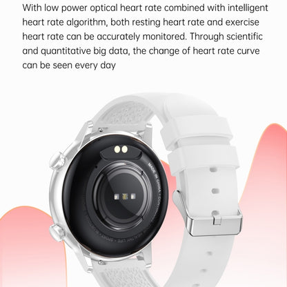 HK39 1.1 inch Smart Silicone Strap Watch Supports Bluetooth Call/Blood Oxygen Monitoring(White) - Smart Wear by PMC Jewellery | Online Shopping South Africa | PMC Jewellery