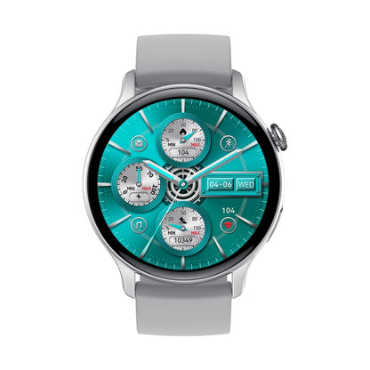 HK85 1.43 inch Smart Silicone Strap Watch Supports Bluetooth Call/Blood Oxygen Monitoring(Silver) - Smart Wear by PMC Jewellery | Online Shopping South Africa | PMC Jewellery