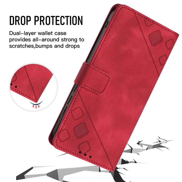 For Samsung Galaxy M14 5G Skin-feel Embossed Leather Phone Case(Red) - free shipping - PMC TechLife - Order now!