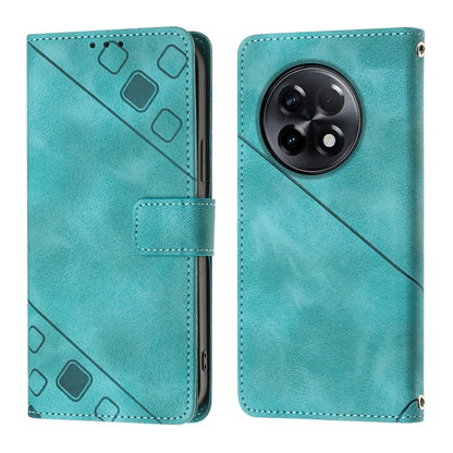 For OnePlus Ace 2 5G / 11R 5G Skin-feel Embossed Leather Phone Case(Green) - OnePlus Cases by PMC Jewellery | Online Shopping South Africa | PMC Jewellery