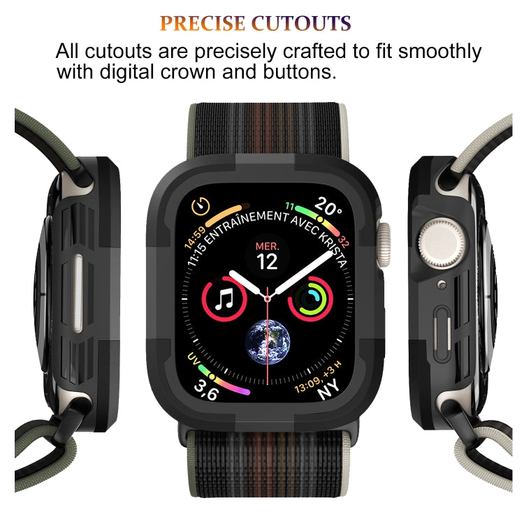 For Apple Watch Series 8 & 7 41mm Armor Frame Watch Case(Black) - Smart Wear by PMC TechLife | Online Shopping South Africa | PMC TechLife