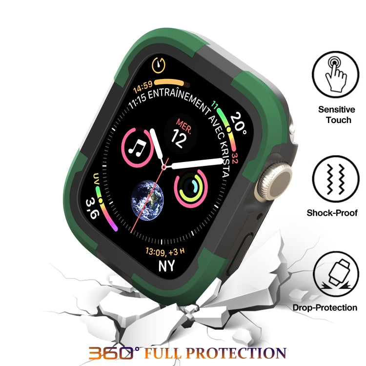 For Apple Watch Series SE 2&6&SE&5&4 44mm Armor Frame Watch Case(Green) - Smart Wear by PMC TechLife | Online Shopping South Africa | PMC TechLife