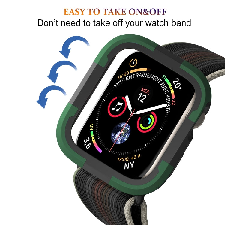 For Apple Watch Series SE 2&6&SE&5&4 44mm Armor Frame Watch Case(Green) - Smart Wear by PMC TechLife | Online Shopping South Africa | PMC TechLife