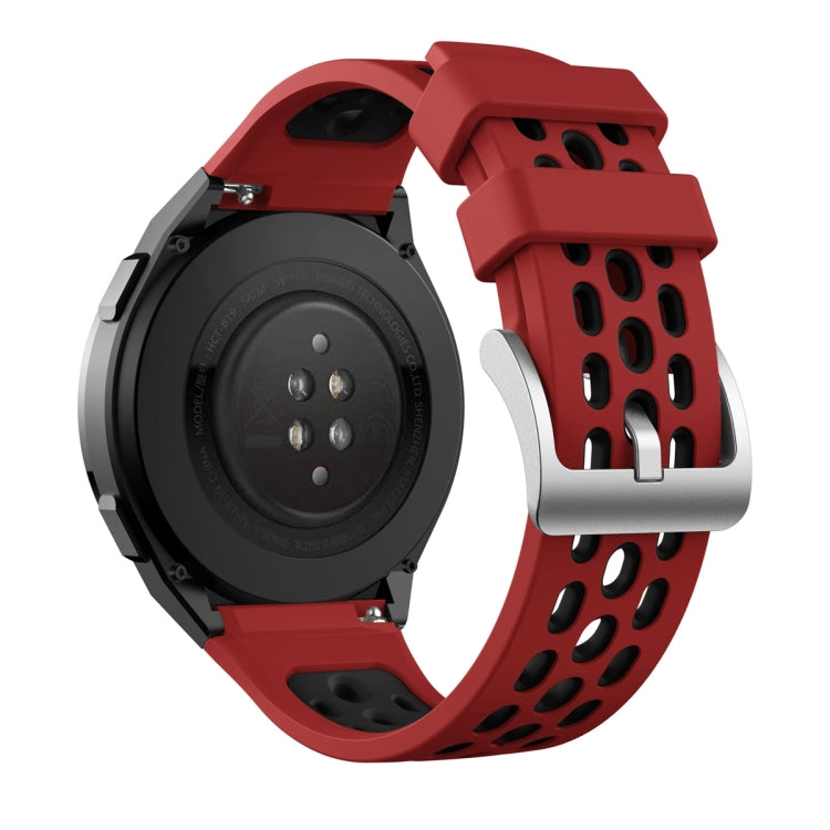 For Huawei Watch GT 2e Two Color Round Hole Silicone Watch Band(Red Balck) - Smart Wear by PMC Jewellery | Online Shopping South Africa | PMC Jewellery