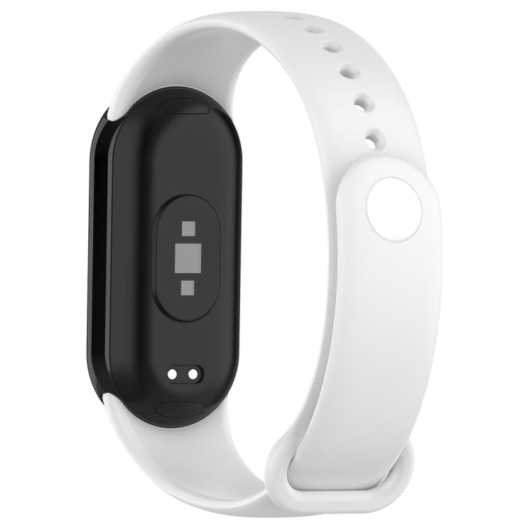 For Xiaomi Mi Band 8 Solid Color Silicone Plug Replacement Watch Band(White) - Smart Wear by PMC TechLife | Online Shopping South Africa | PMC TechLife