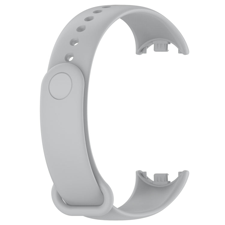 For Xiaomi Mi Band 8 Solid Color Silicone Plug Replacement Watch Band(Grey) - Smart Wear by PMC TechLife | Online Shopping South Africa | PMC TechLife