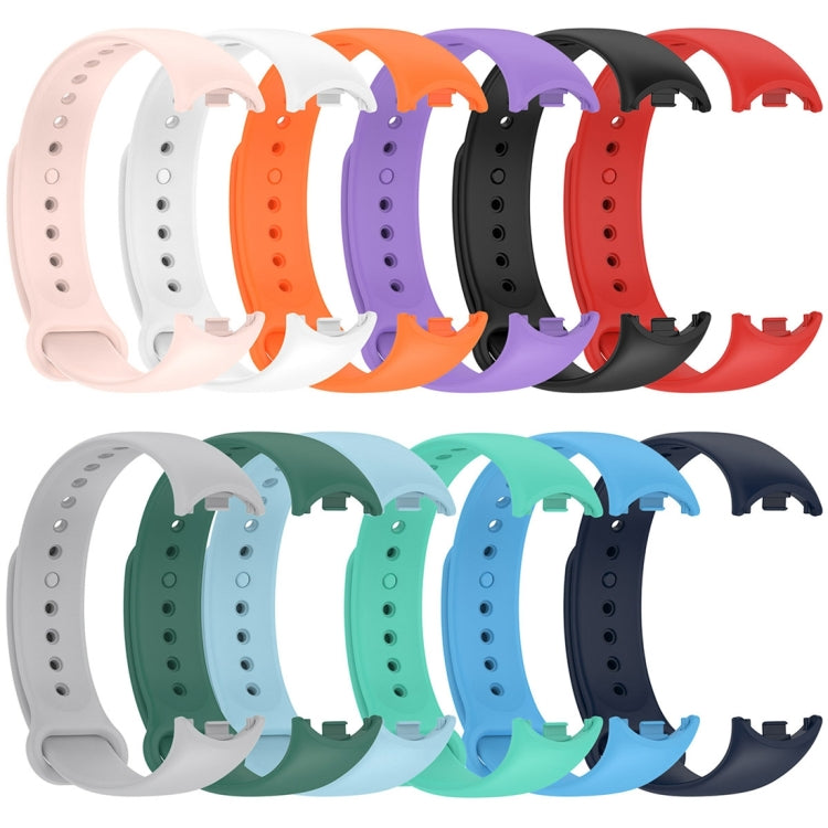 For Xiaomi Mi Band 8 Solid Color Silicone Plug Replacement Watch Band(Orange) - Smart Wear by PMC TechLife | Online Shopping South Africa | PMC TechLife