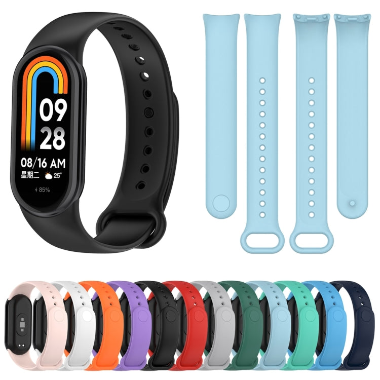 For Xiaomi Mi Band 8 Solid Color Silicone Plug Replacement Watch Band(Orange) - Smart Wear by PMC TechLife | Online Shopping South Africa | PMC TechLife