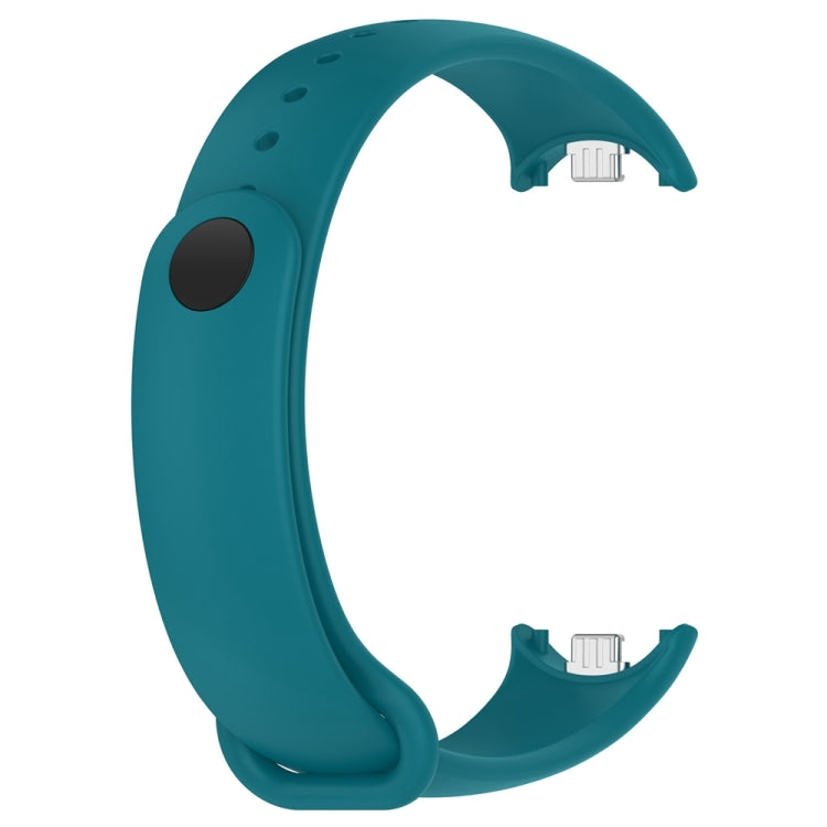 For Xiaomi Mi Band 8 Solid Color Stainless Steel Plug Replacement Watch Band (Navy Blue) - Watch Bands by PMC TechLife | Online Shopping South Africa | PMC TechLife