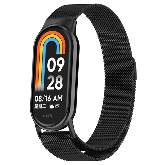 For Xiaomi Mi Band 8 Milanese Metal Watch Band(Black) - Smart Wear by PMC Jewellery | Online Shopping South Africa | PMC Jewellery