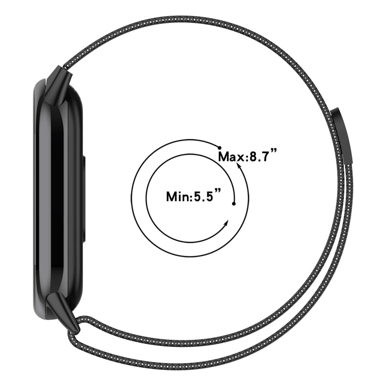 For Xiaomi Mi Band 8 Milanese Metal Watch Band(Silver) - Smart Wear by PMC TechLife | Online Shopping South Africa | PMC TechLife