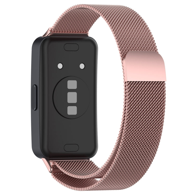 For Huawei Band 10 / 9 / 8 Milanese Metal Watch Band(Rose Pink) - Watch Bands by PMC TechLife | Online Shopping South Africa | PMC TechLife | Buy Now Pay Later Mobicred