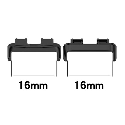 For Huawei Band 8 1 Pair Stainless steel Metal Watch Band Connector(Black) -  by PMC Jewellery | Online Shopping South Africa | PMC Jewellery